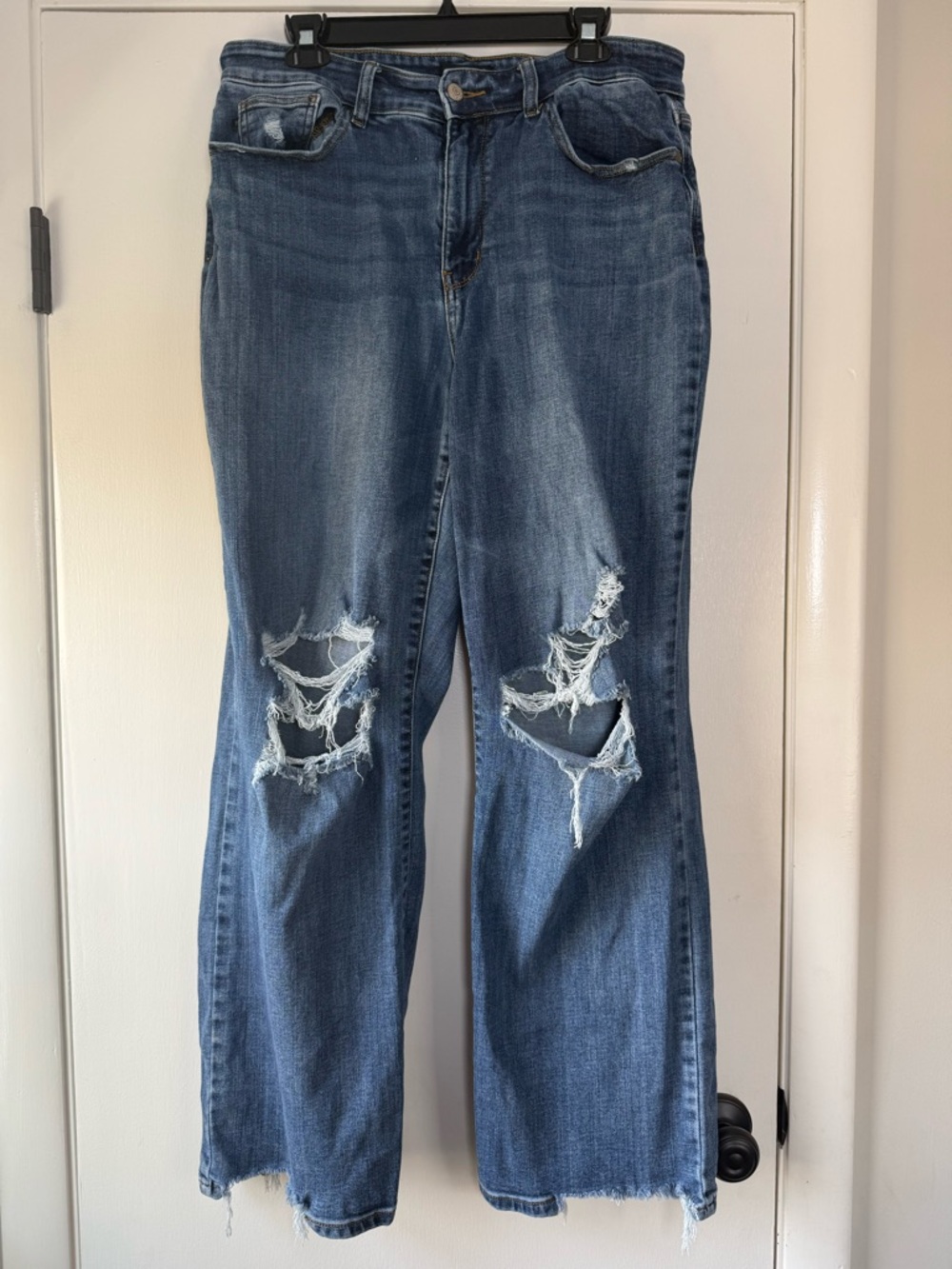 Judy Blue Denim Jean Stretch Straight Leg Distressed Destroyed Plus Size 16W